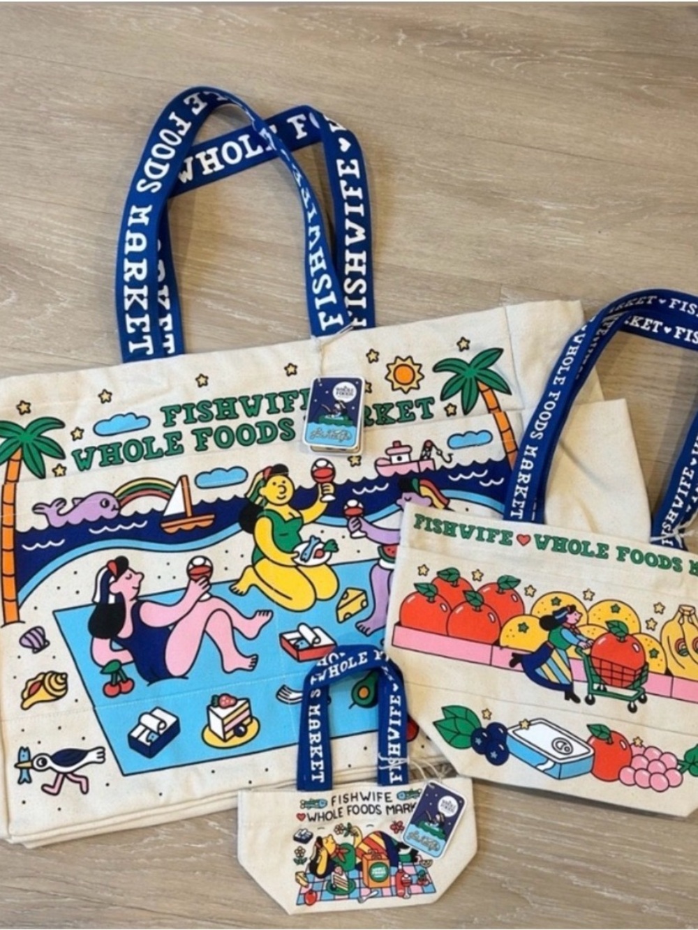 MINI BAG ONLY Whole Foods Market x Fishwife Beach Tote Bag -